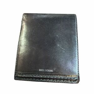 Dior Homme Vintage Black Leather Bifold Wallet - Made in Italy